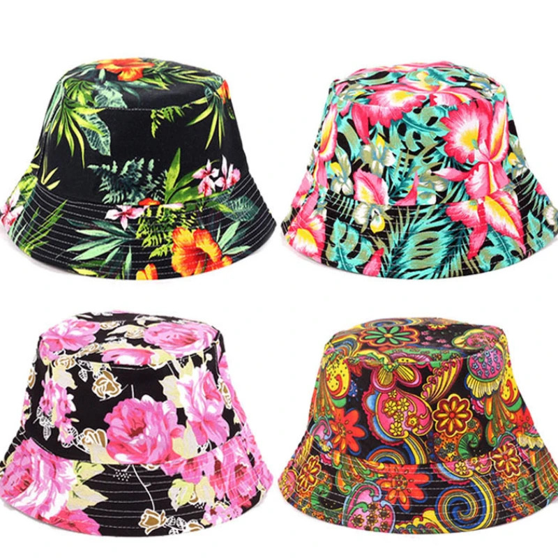 

Double Side Wear Fisherman Hat Hawaii Sun Hat Basin Hats Summer Casual Street Wear Bucket Cap for Men