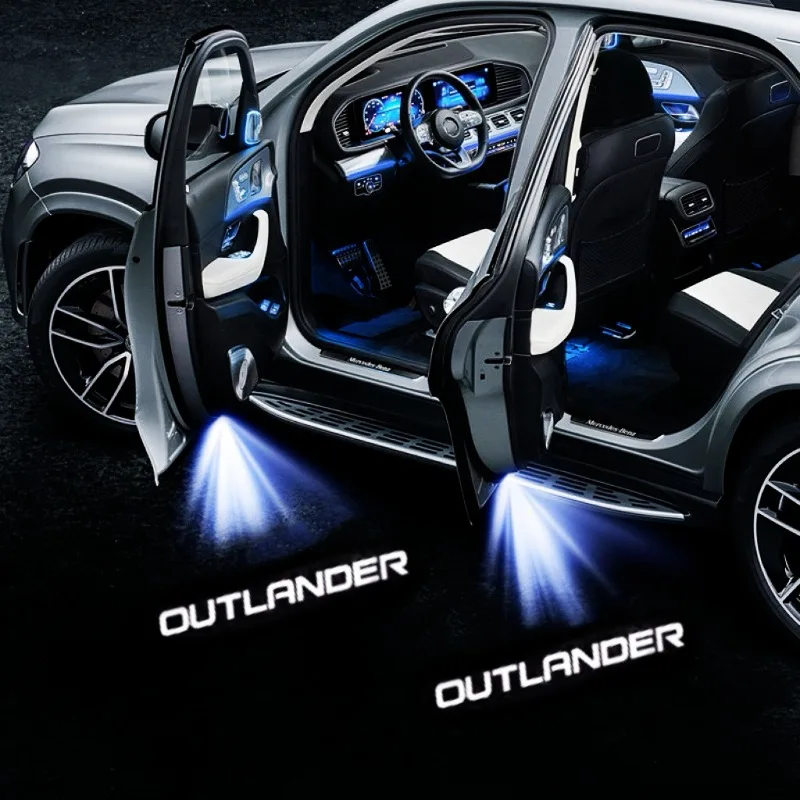 Фото 2 шт. светодиодных проекторов-подсветок в двери для Mitsubishi Outlander ASX L200 Colt Triton PHEV, лампы-проекторы с эффектом «Ghost Shadow» №1