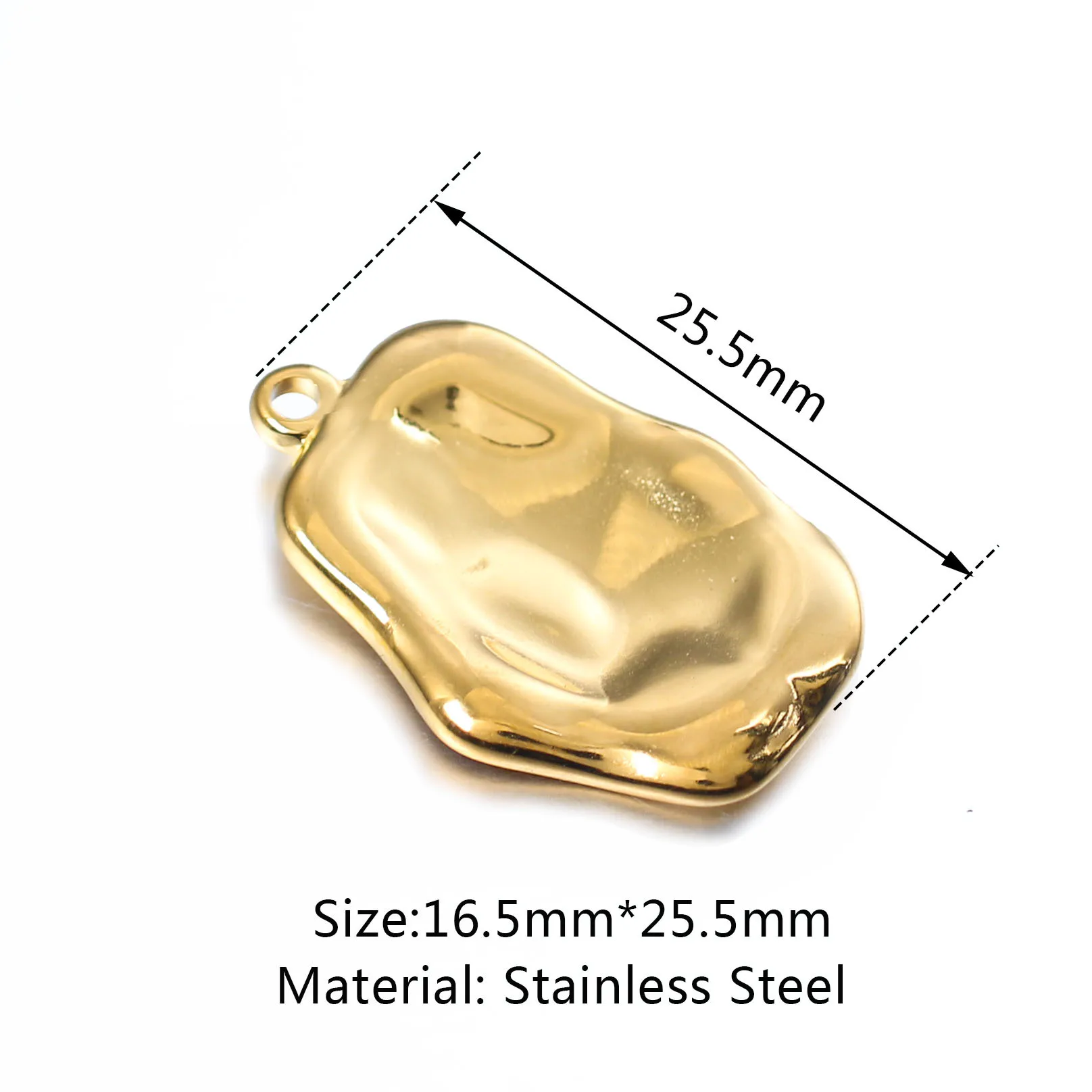 3Pcs/Lot Stainless Steel Charms Irregularity Embossing Stamping Blanks Tag Pendants DIY for Bracelet Necklace Jewelry Making