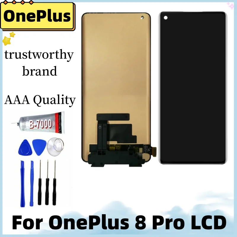 Оригинальный ЖК-экран для OnePlus 8 Pro + сенсорная панель дигитайзер Замена 1 + 8Pro для Oneplus 8 1 + 8 IN2023 LC
