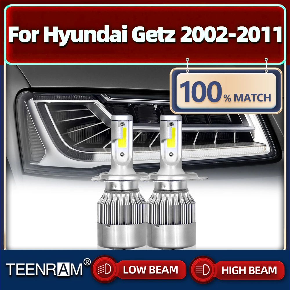 

H4 Canbus LED Headlight Bulbs 20000LM Turbo Lamps 6000K 12V Auto Headlamps For Hyundai Getz 2002-2006 2007 2008 2009 2010 2011