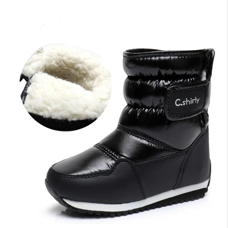 

Детские зимние ботинки для девочек и мальчиков, модная зимняя Утепленная обувь, милые зимние ботинки принцессы, утепленные водонепроницаем...