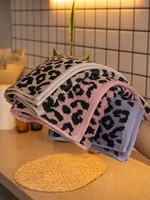 leopard series towel pure cotton face washing household female retro high grade towel adult water absorption