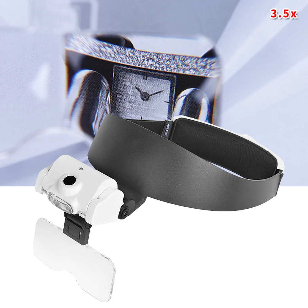 

Diamond Painting Embroidery 1.0X 1.5X 2.0X 2.5X 3.5X Adjustable 5 Lens Loupe LED Light Headband Magnifier With Lamp