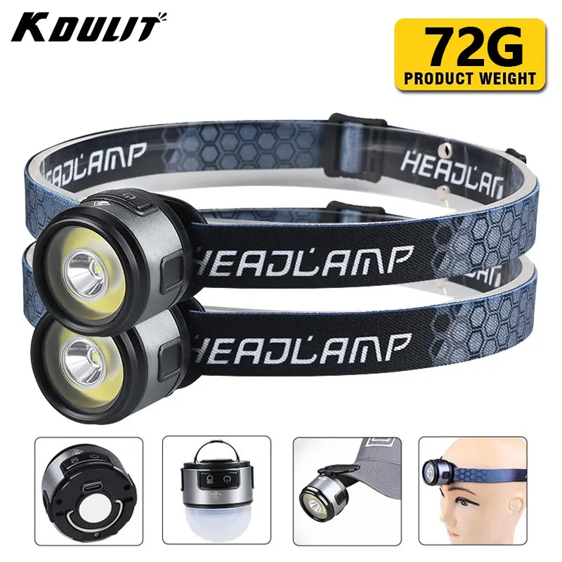 New XPG+COB Multi-function Headlamp With Magnet Hook Cap Clip Headlights Camping Lantern Working Torch Rechargeable Flashlight