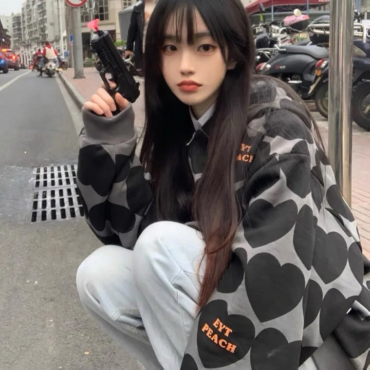 

Модная Осенняя новая толстовка с надписью love для мужчин и женщин, кардиган в стиле Харадзюку, куртка, куртка, свитшот, одежда для подростков, ...