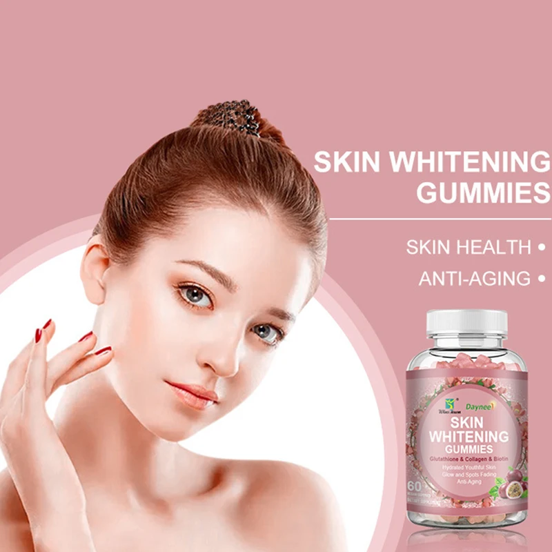 

60 capsules of skin whitening gummy to promote hair growth anti-aging supplement collagen health food