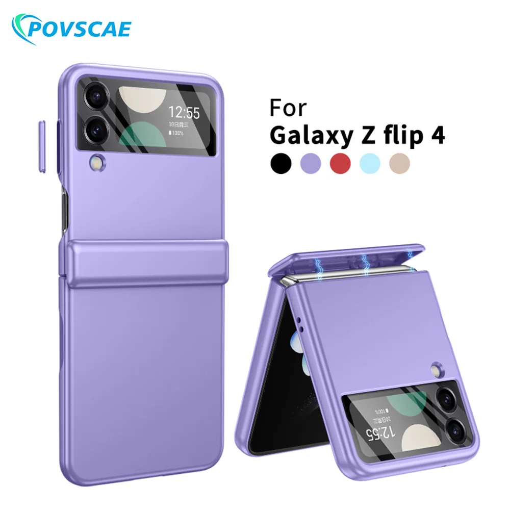 

For Samsung Galaxy Z Flip 4 Case Spring Hinge Protection Cover with Screen Protector All-Inclusive Ultra Thin Shockproof Case