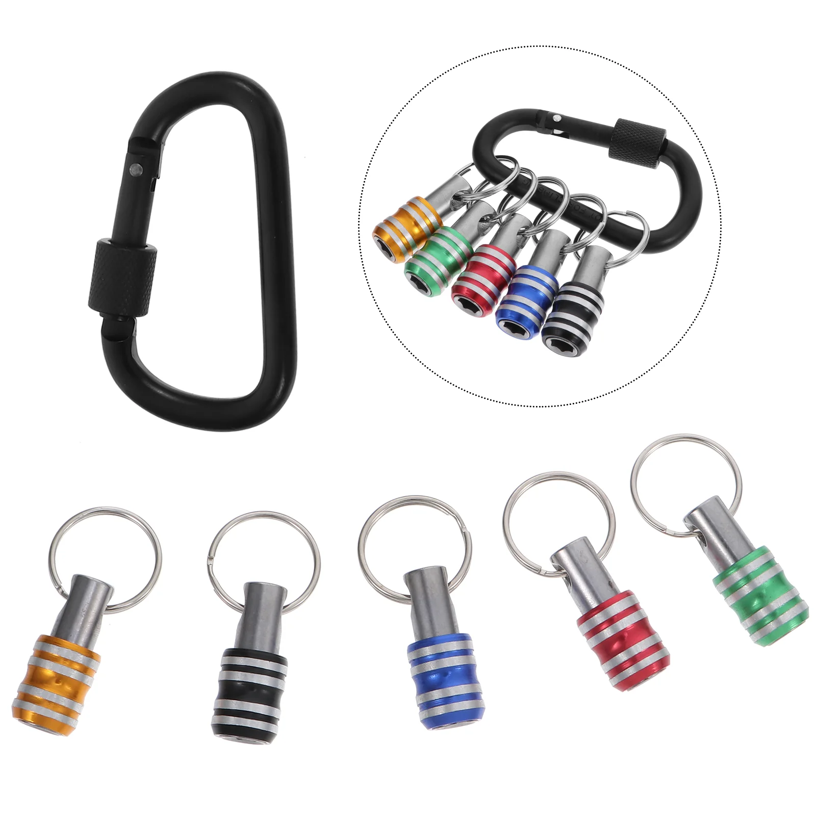 

1 Set Key Ring Extentors Screwdriver Bits Holders Durable Quick Release Socket Extentors Key Chain Extentors