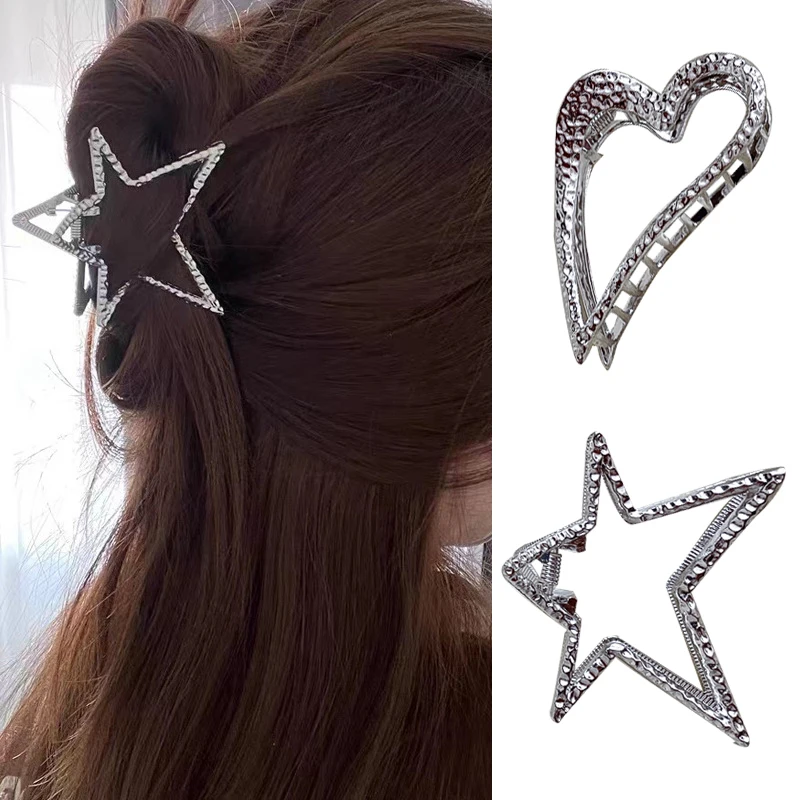 

Y2k Aesthetic Hollow Star Pentagram Hair Claws For Women Sweet Romantic Trend Hair Clip Japanese Harajuku Hair Claw