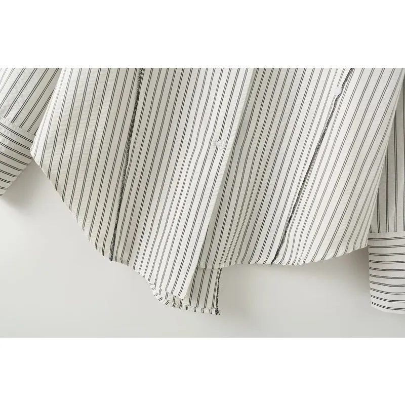 TRAF ZR блузки для женщин асимметричные полосатые рубашки Harajuku модная винтажная