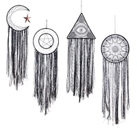 black lace triangle circle dream catcher fringe wind chimes wedding decorations shooting background wall home decorations