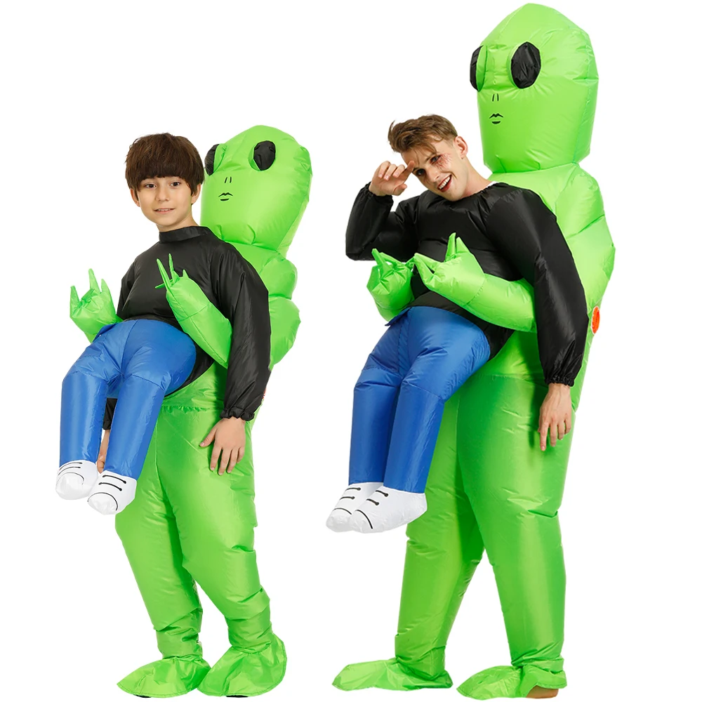 Disfraces inflables de Alien para adultos y niños, traje divertido de Anime, disfraz de Halloween para adultos y niños