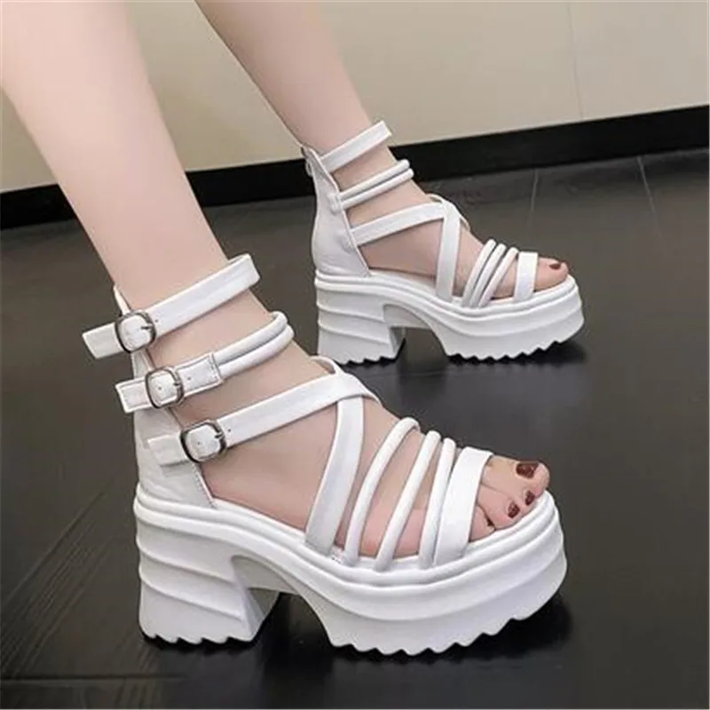 Women's Fashion Ankle Strap Wedges Sandals Platform Chunky Heel Sandals for Women 2023 Summer Thick Bottom Gladiator Shoes Woman