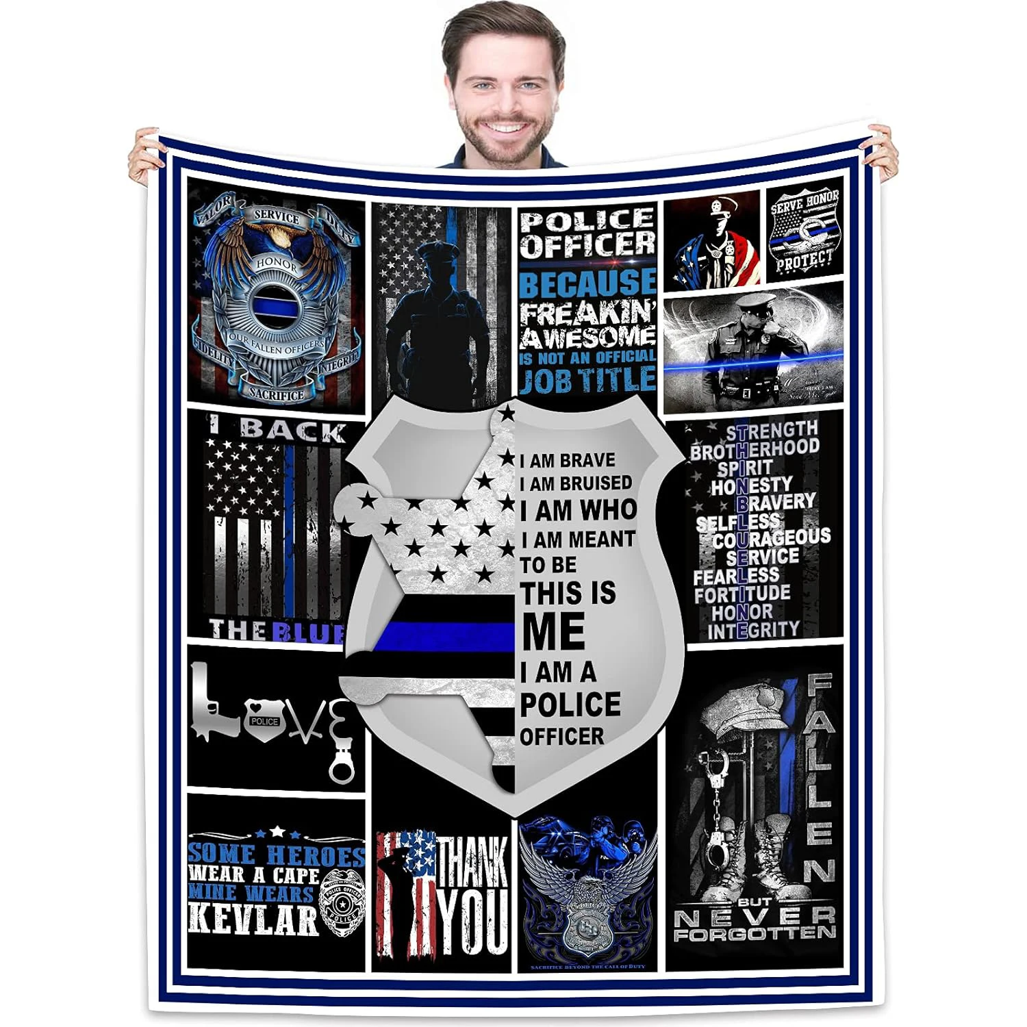 Индивидуальное Флисовое одеяло офицера полиции-лучший подарок на день рождения