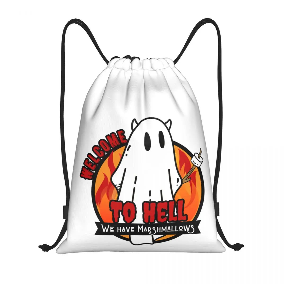 

Welcome Hell 18 Drawstring Bags Gym Bag Graphic Vintage Drawstring Backpack Modern Lasting Summer camps Backpack Sarcastic