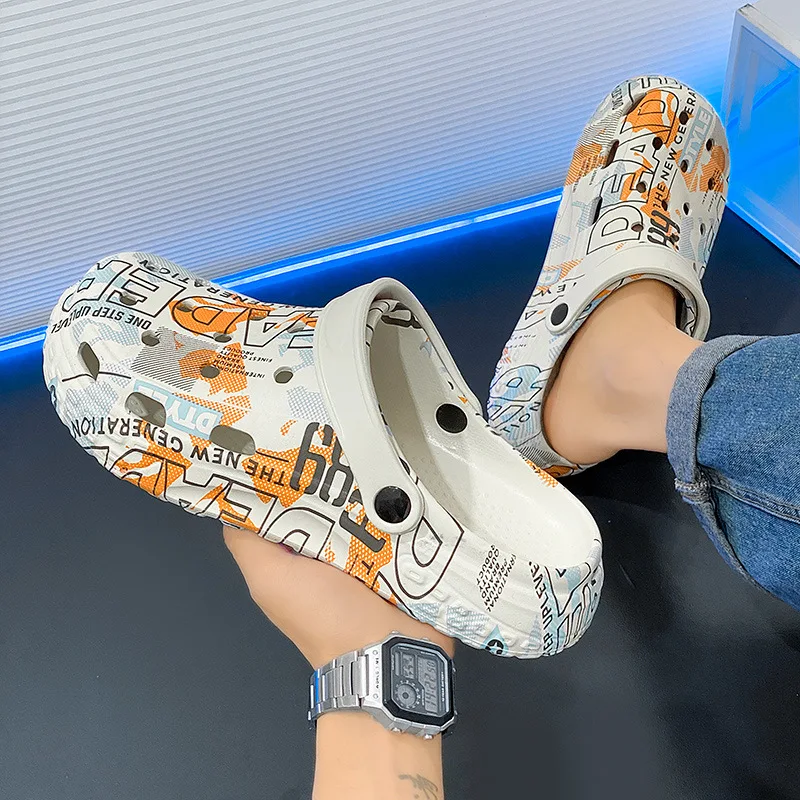 Мужские летние сандалии шлепанцы для пляжа прогулок дышащая Нескользящая легкая