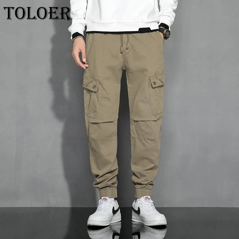 

Men's Drawstring Cargo Pant Fashion Multi Pockets Pants Male Trousers High-quality Joggers Men Sweatpants Comfortable All-match