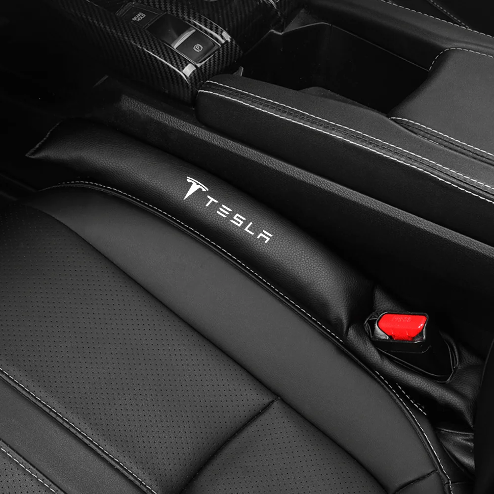 

2PCS Car Interior Seat Gap Plug Gap Leak-Proof Strip Auto Styling Accessories Fillers Padding Pad For Tesla Model 3 Y X S Logo