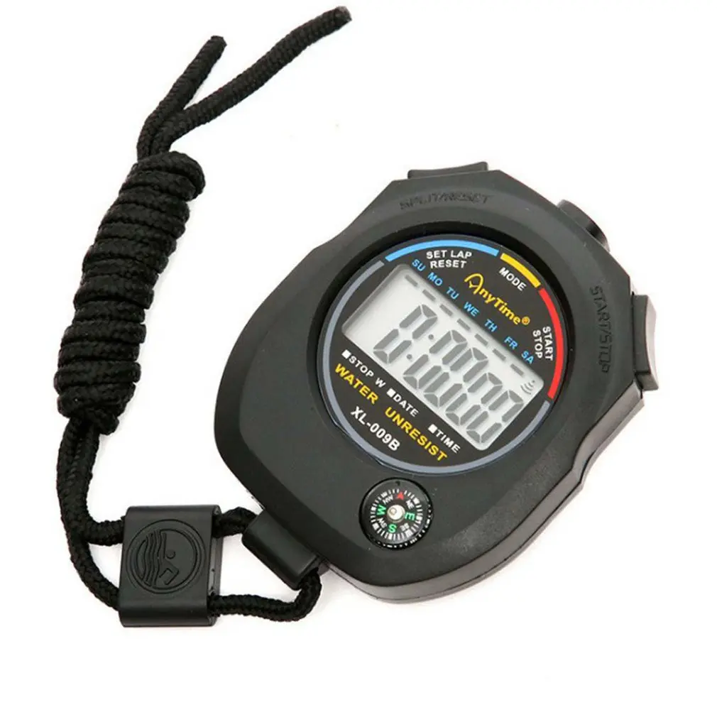 

LCD Digital Stopwatch Sport Timer Stop Watch with String Multifunction Sport Timer Handheld Waterproof Chronograph Stop Watch