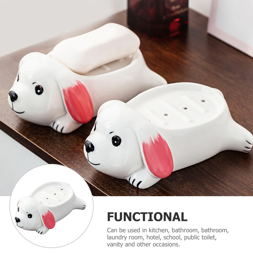 Милая керамическая маленькая собачка столешница сливной держатель для мыла