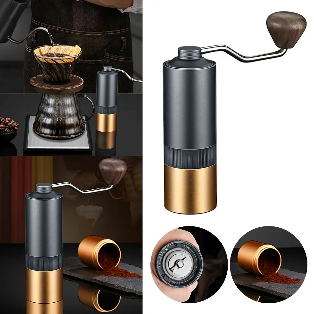 

Manual Coffee Bean Grinder CNC 304 Stainless Steel Burr with Wood Handle Adjustable Setting Coffee Mill for Drip Coffee Espresso