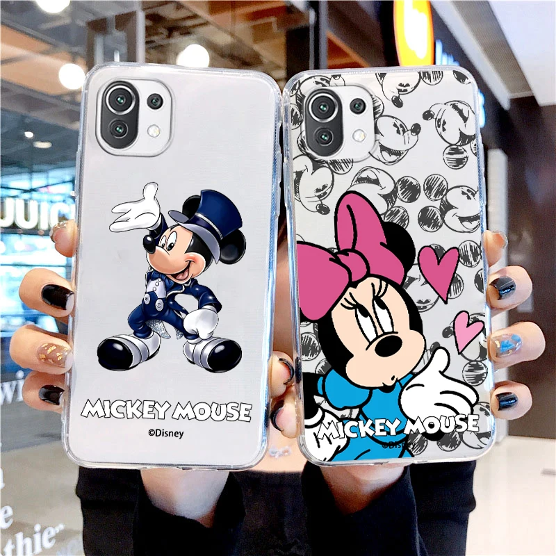 

Disney Mickey Mouse Cartoon For Xiaomi 13 Lite 12T 12S 12 11 Ultra 11T 10T 9 Pro 5G Transparent Phone Case Cover