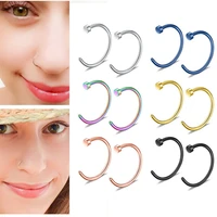 8pcsset u shaped nose rings stainless steel spacer rings for men and women false nose ring piercing fashion punk body jewelry