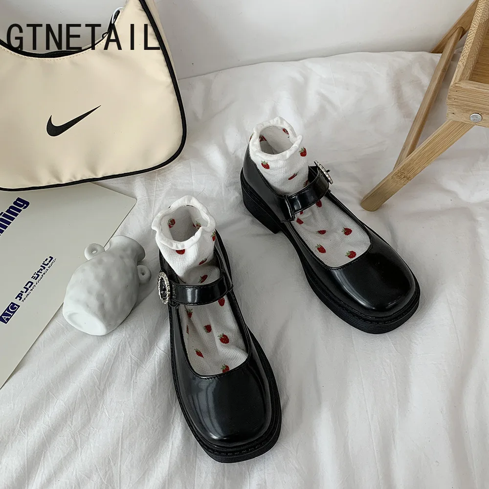 

туфли лолита Туфли Lolita женские в японском стиле Туфли Мэри Джейн Женские винтажные туфли на платформе и высоком каблуке студенческие туфли-...