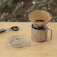 coffee filter cup outdoor camping coffee drip rack folding funnel filter cup stainless steel hand brewed coffee filter