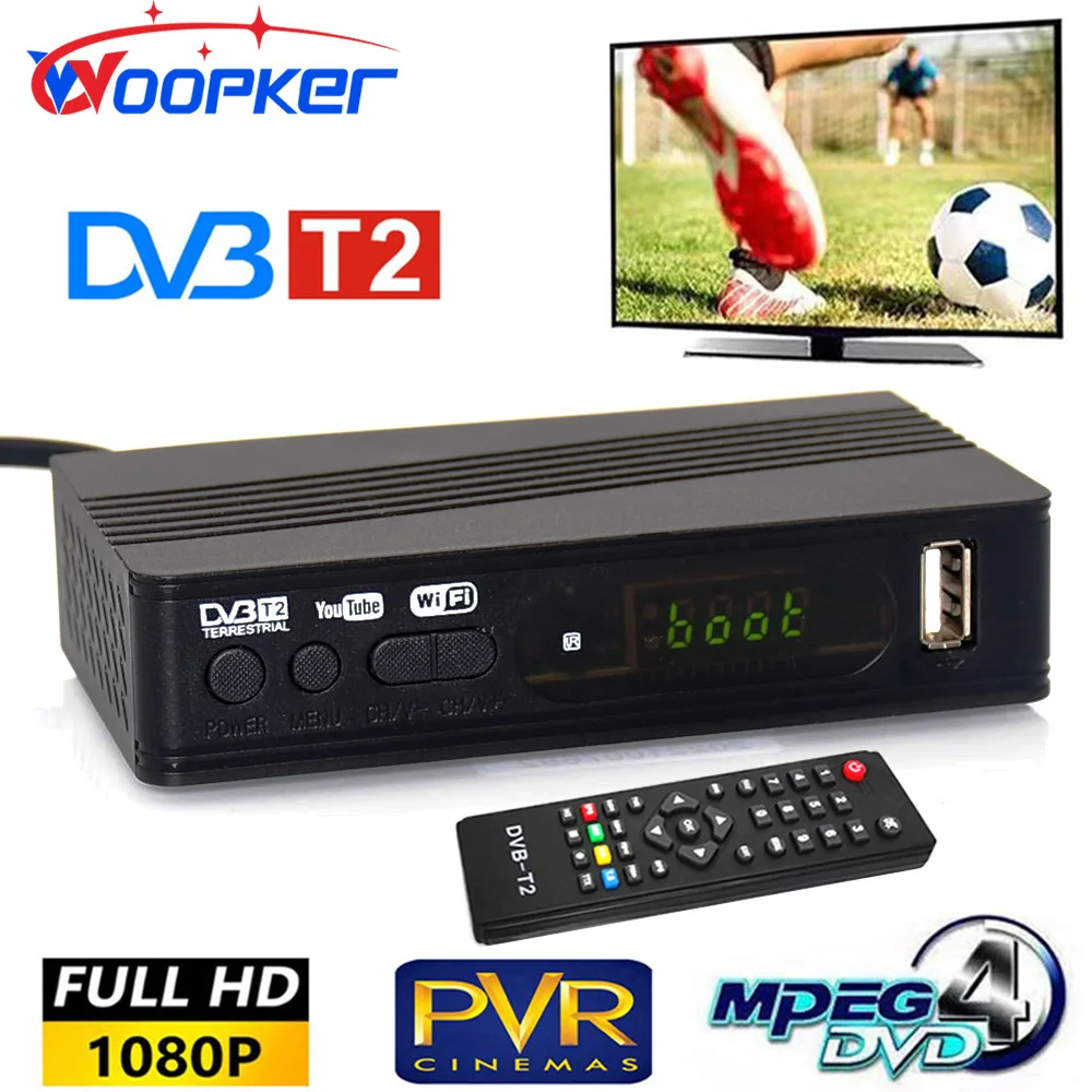 

Woopker DVB T2 TV Tuner HD 1080P DVB-T2 DVB-T USB2.0 Terrestrial Television Receiver H 264 Decoder Satellite Receive