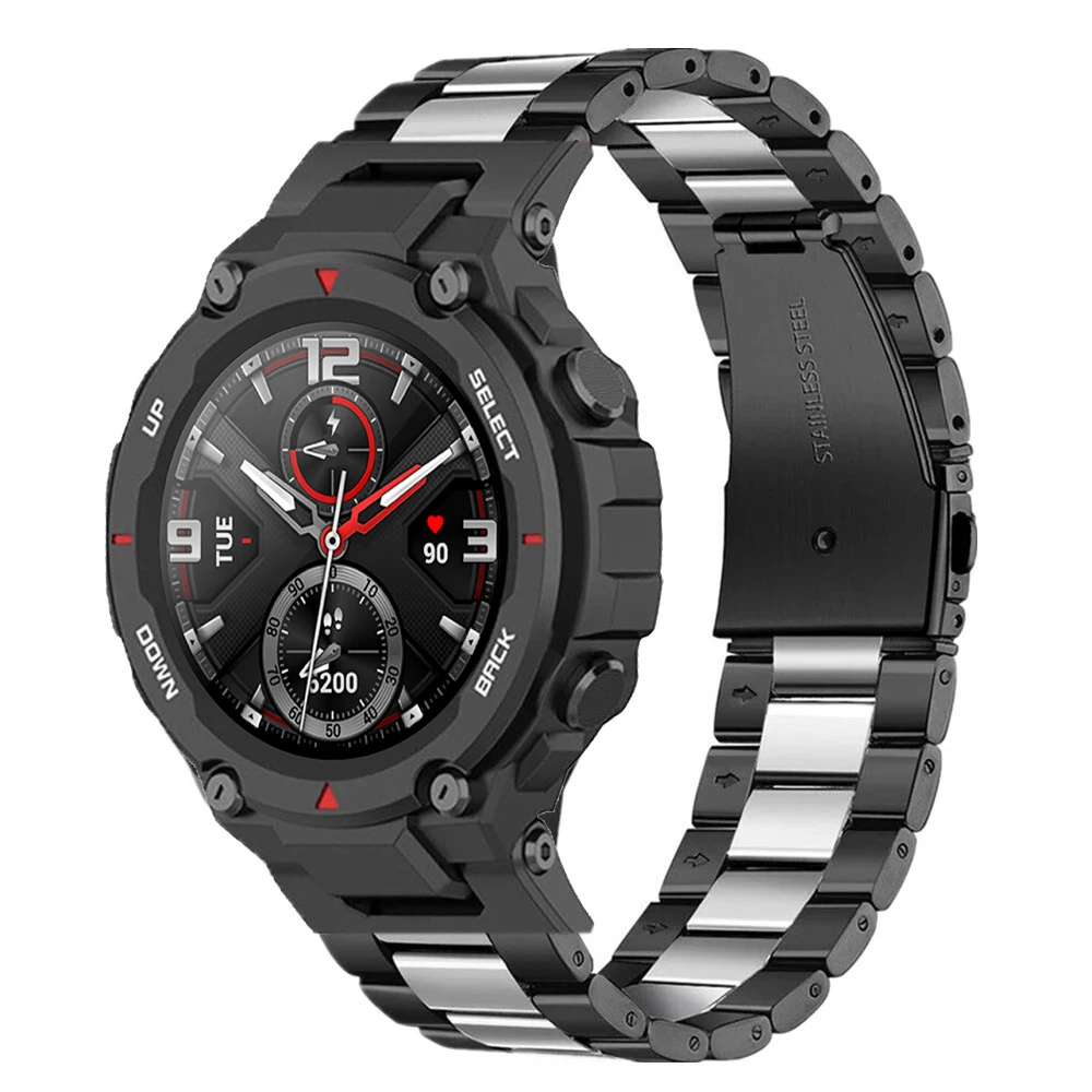 Luxurious Stainless Steel Band For Amazfit T Rex Pro Smart Watch Strap Metal Bracelet For Xiaomi Huami Amazfit T Rex
