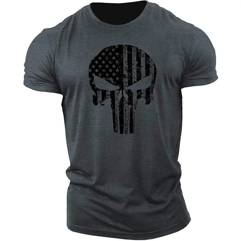 Купи 2022 Men's Army Green Summer Hot Sale Skull 3D Printing T-Shirt Short Sleeve Casual Sports T-Shirt за 222 рублей в магазине AliExpress