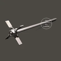 1set lab 304 stainless steel four leaf blade with rod 6cm 7cm 8cm paddle for laboratory mixer stirring equipment
