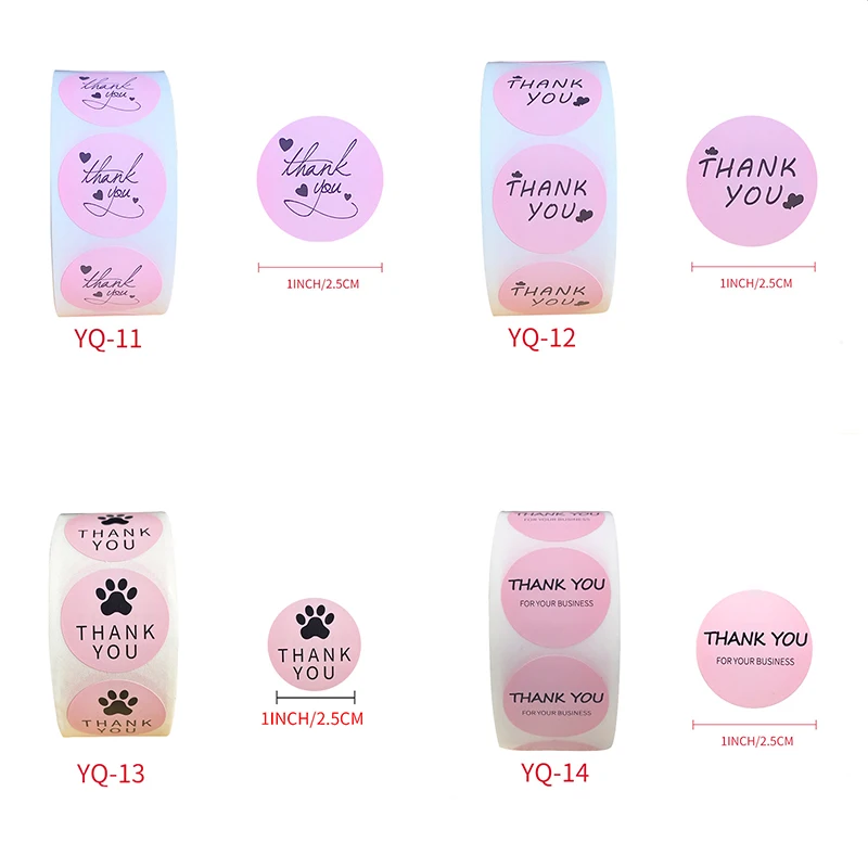 Круглые этикетки из крафт-бумаги Thank You 500 шт. |