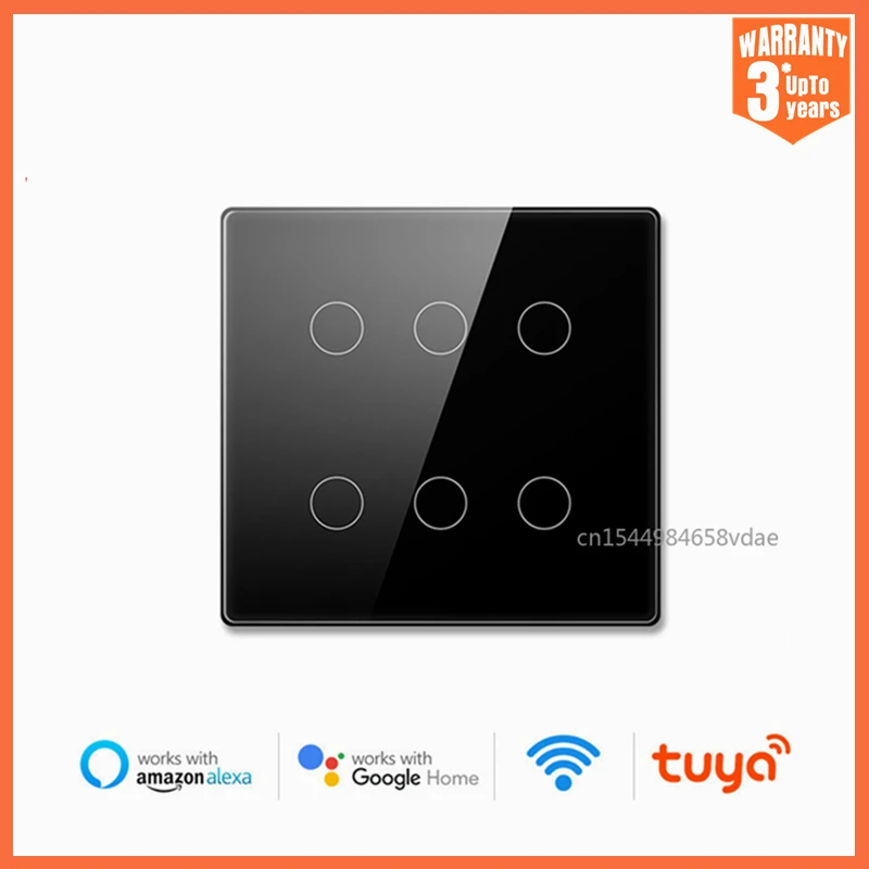 Tuya WiFi Smart Switch,บราซิล4X4แผงสัมผัส4/6 Gang Light Switch,AC 110-220V ,APP Control ทำงานร่วมกับ Alexa,Google Home