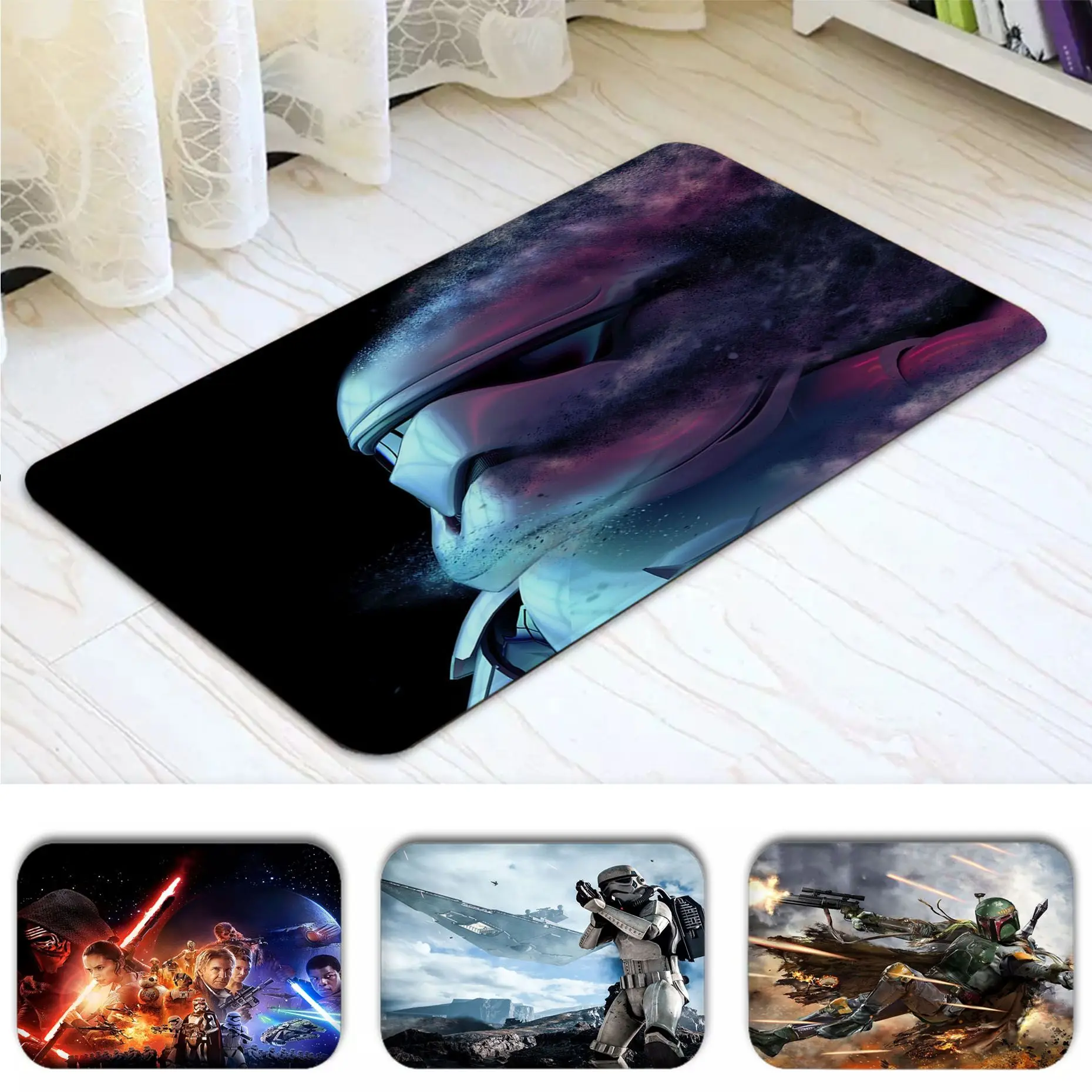 

TAKARATOMY Star Wars Room Mats Nordic Style Bedroom Living Room Doormat Home Balcony Anti-Slip Modern Home Decor