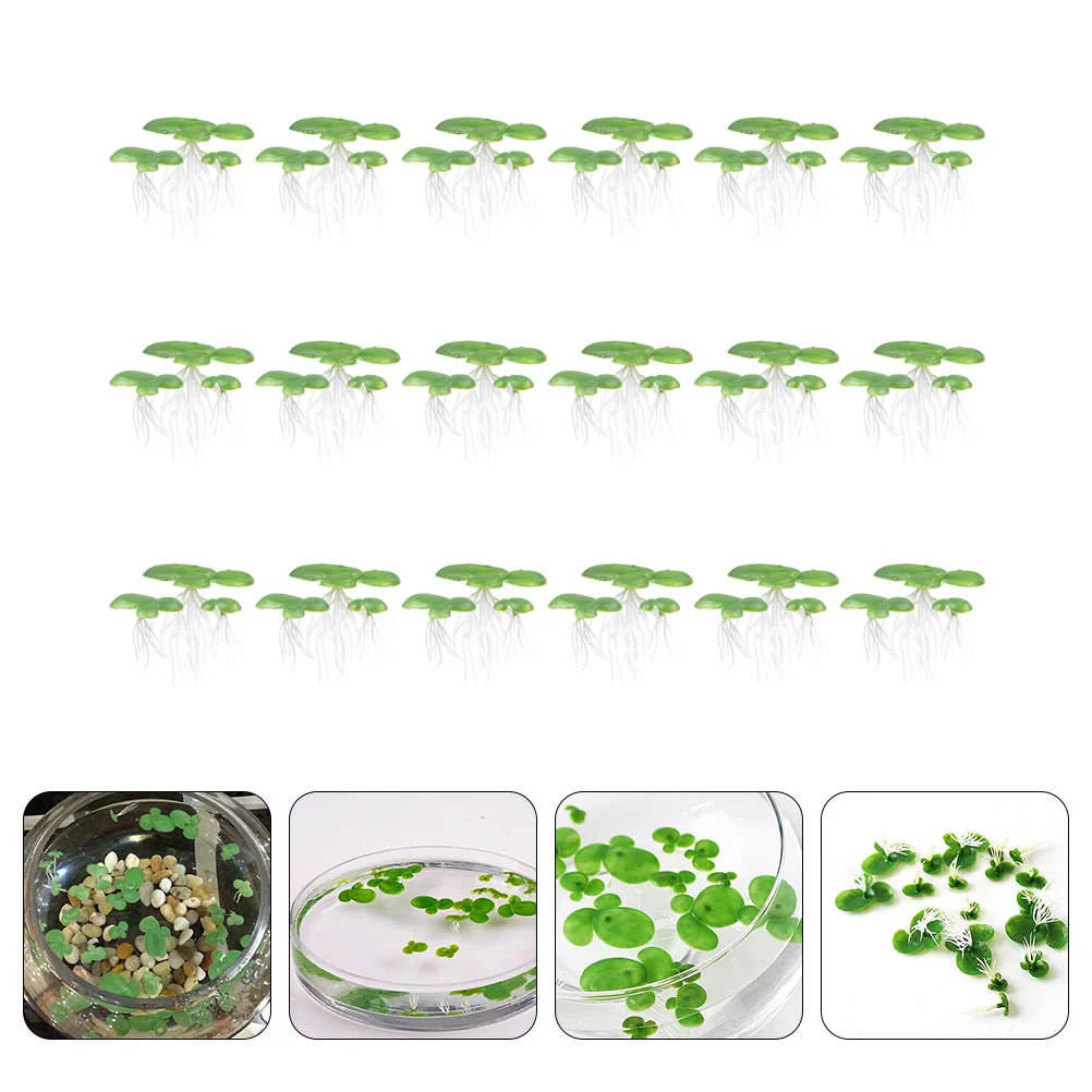 

54 Pcs Mini Plants Artificial Plants Fish Tank Landscape Decor Artificial Floating Duckweed Aquarium Water Plants
