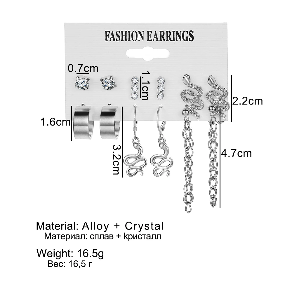 2022 трендовые Серебристые серьги в виде змеи металлические акриловые