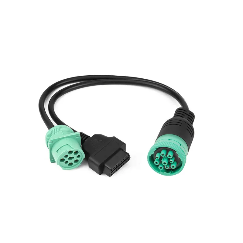 

J1939 Cummins 9Pin male to female three-way line OBD one to two connection line OBD2 adapter line