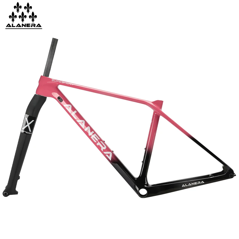 Фото Новая градиентная розовая рама ALANERA T800carbon 29er Storm Shadow-MAX для горного велосипеда 148, открытая рама UD, хвостовой крючок №1