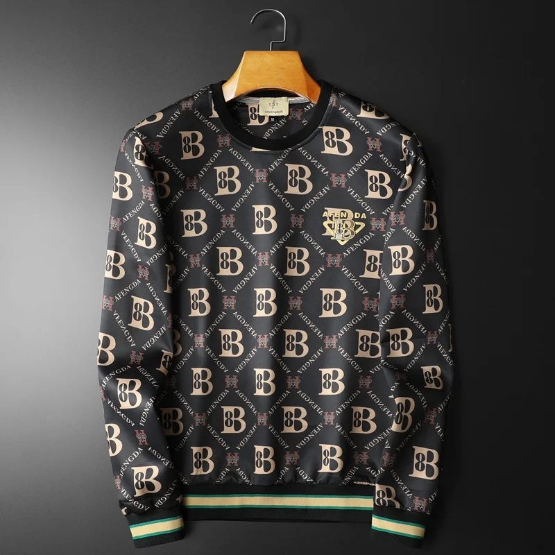 

2023 European High Street Fashion Men Long Sleeve Tees High Quality Letter Print Pattern T Shirts Personalized Comfortable