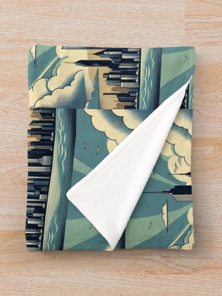 Dystopian City Поп-арт Стиль Плед Одеяла Для Немовлят Роскошные Дивана Тонкие