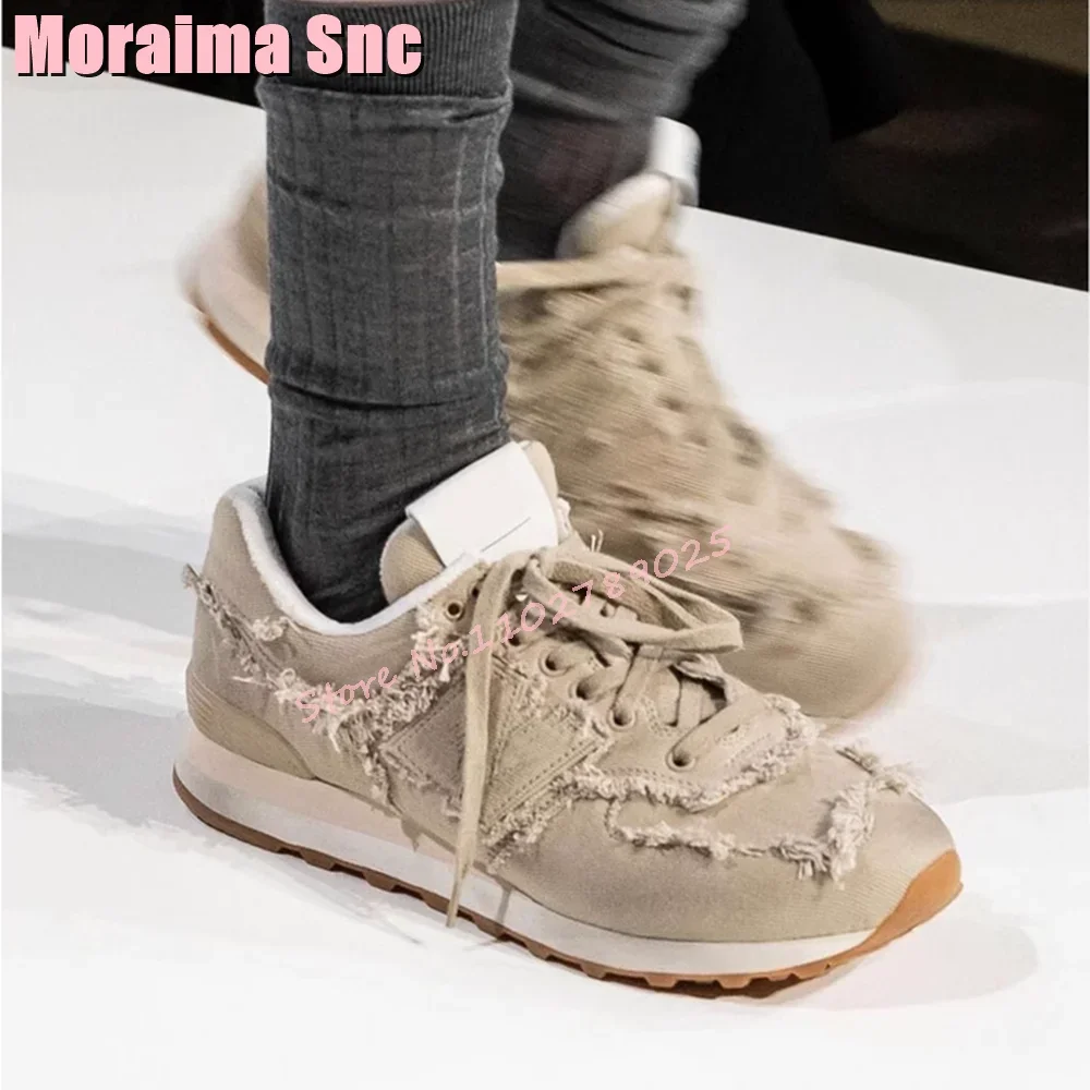 Кеды женские с круглым носком плоская подошва холщовые кроссовки на шнуровке