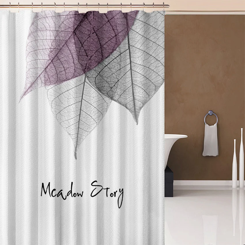 Водонепроницаемая душевая занавеска из полиэстера с цифровой печатью