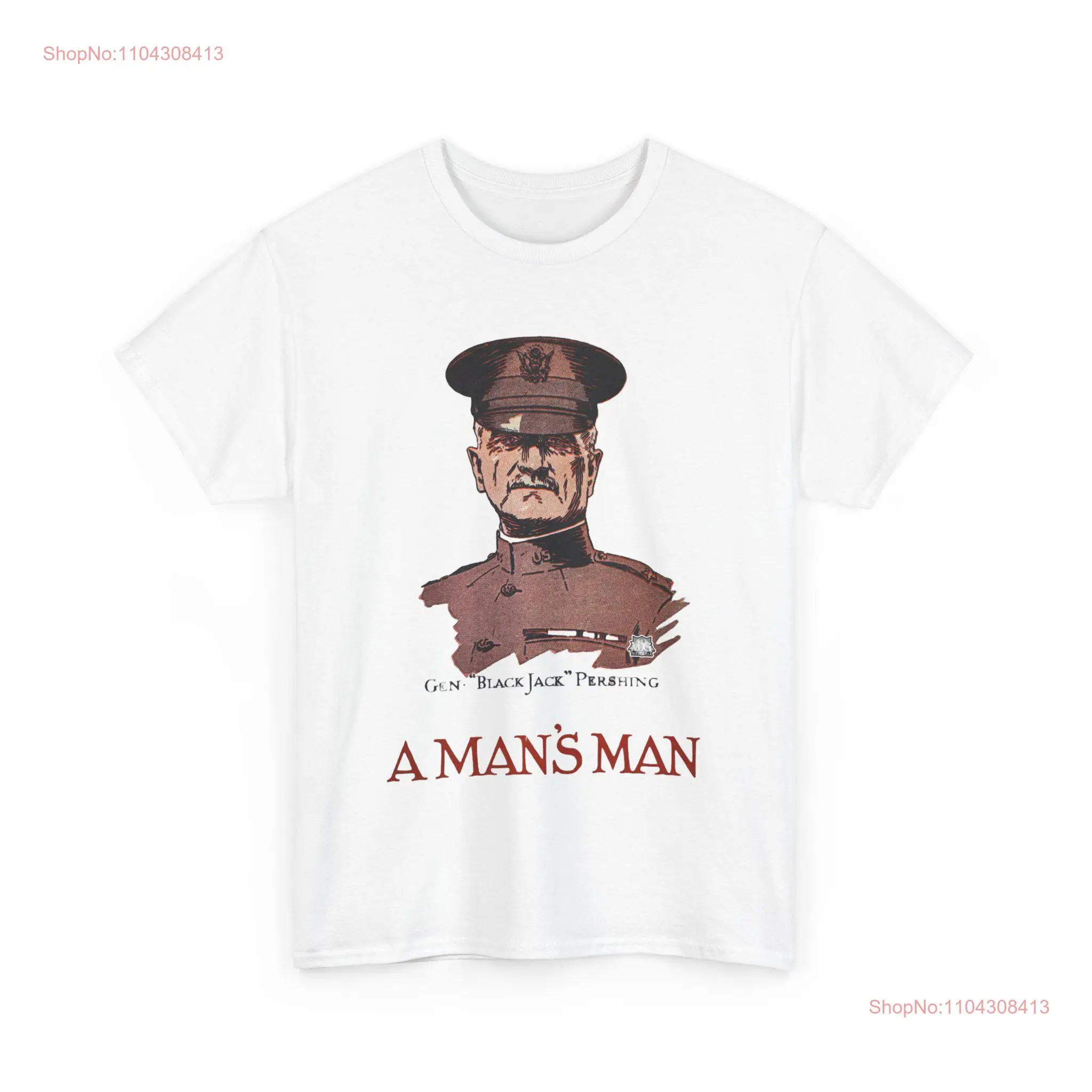 Футболка Gen ɻlack Jack' Pershing WW1 Tribute A Мужская военная история с логотипом VDG Militaria