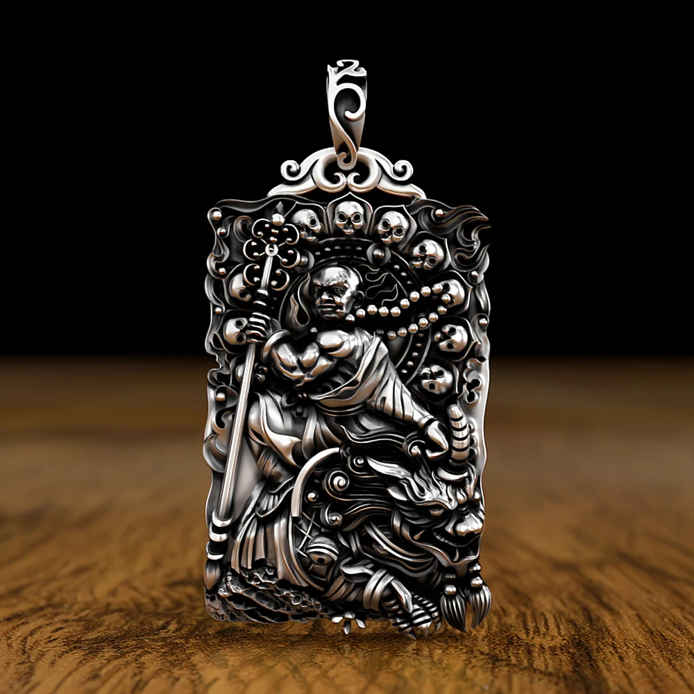 

TS Solid Tibetan King Pendant Retro Original Necklace Pendant Benming Buddha Jewelry Men and Women New Pendant Accessories