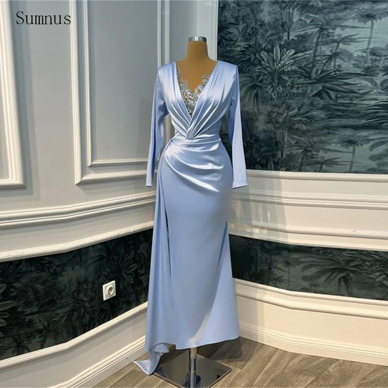 

Современное платье-Русалка с длинным рукавом и кружевной аппликацией