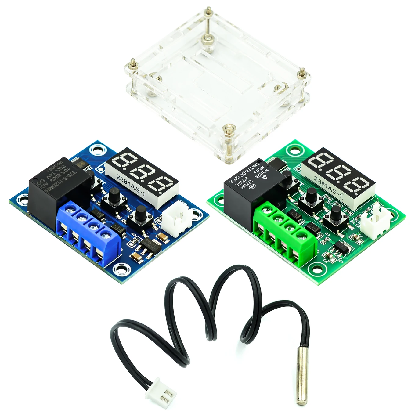 Цифровой регулятор температуры W1209 зеленая/красная Φ пластина переключателя