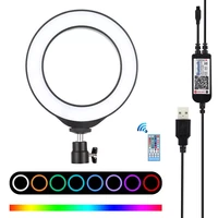 selfie ring light 6 2 inch rgb white dimmable ring light phone photography video led circle lamp